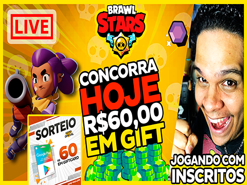 Brawl Stars Ao Vivo Hoje Sorteio De 60 Reais Em Gift Jogando Com Inscritos Nerd Vingador - sorteio conta brawl stars